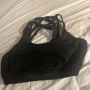 Lululemon Sz 6 Sports Bra Strappy Racer Back Black Women's/no pads